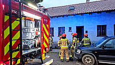 Pożar w domu jednorodzinnym w Braniewie